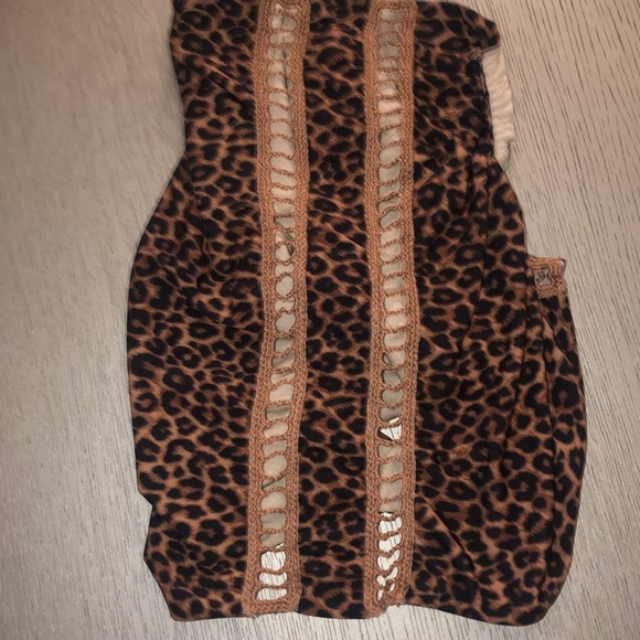 ACACIA swimwear Leopard Print- crochet Strapless Swimsuit  size M - Picture 15 of 15